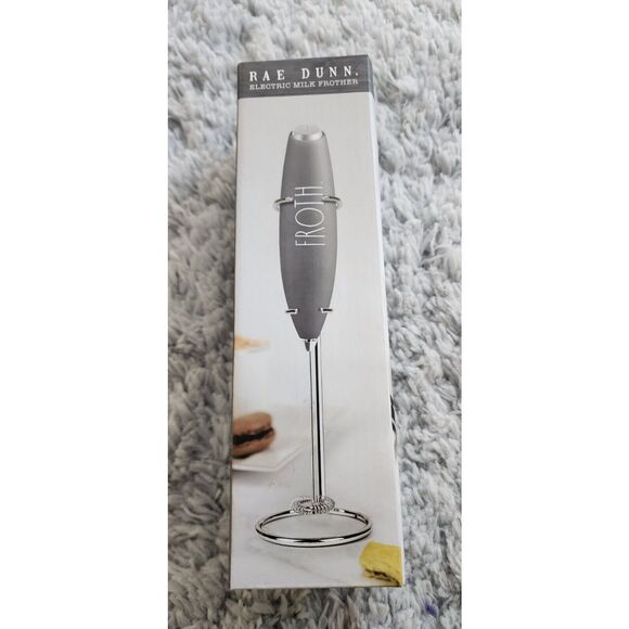 Rae Dunn Froth Electric Milk Frother Gray Classic Foam Whipped Coffee Bar +stand - Picture 2 of 10